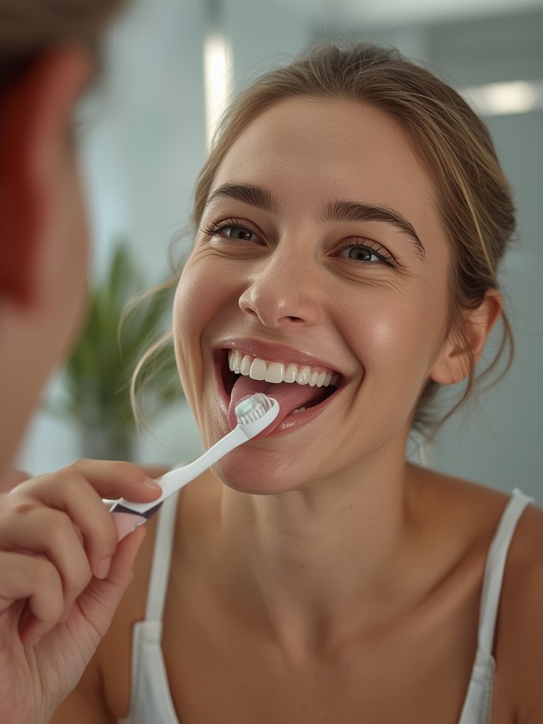 whitening toothpaste in action