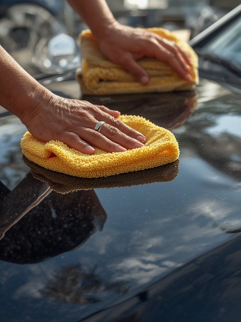 microfiber cloths in action