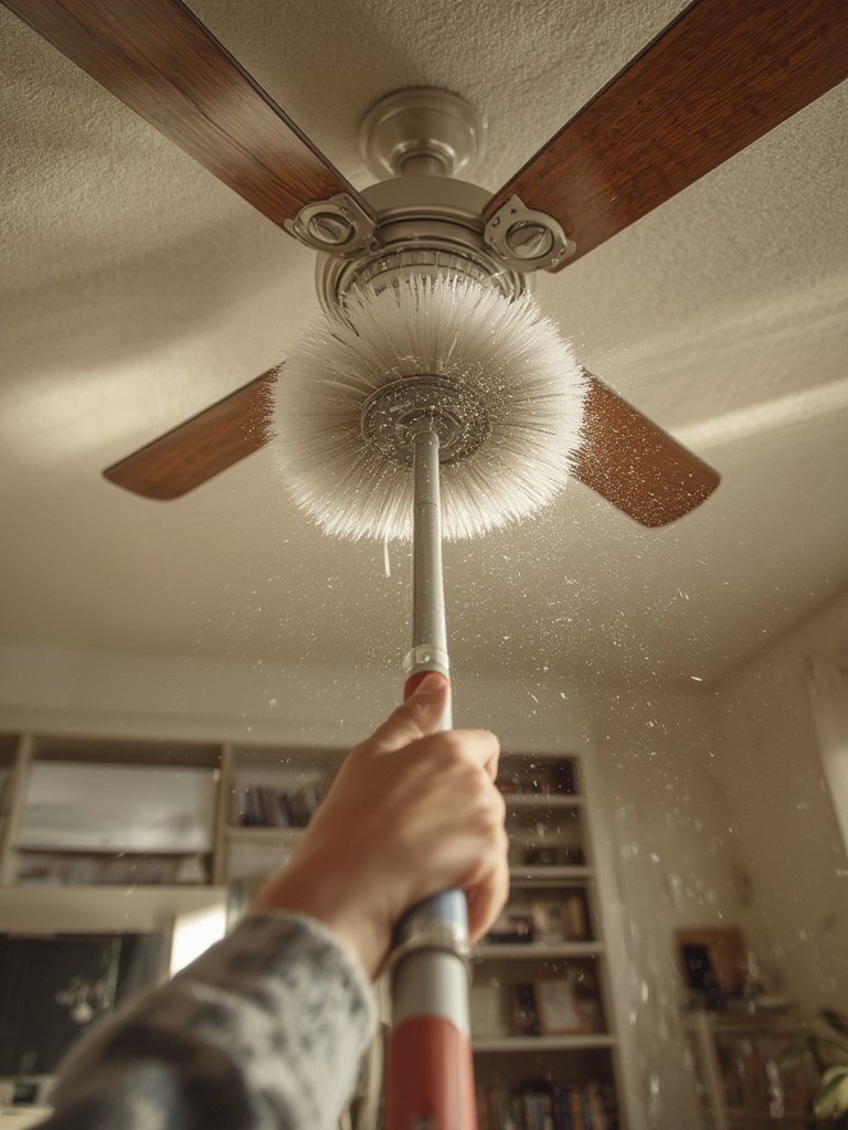 Swiffer Duster in action