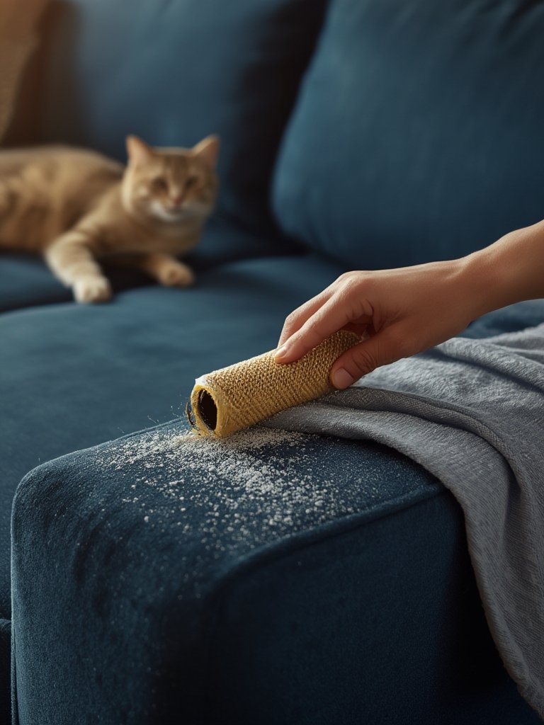 lint roller in action